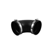 En enkelt stål fitting med gevind, beliggende på en neutral baggrund. Fittingen er designet til at forbinde to rør eller komponenter sammen i VVS- eller industrianlæg.