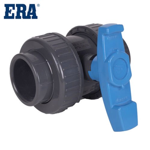 ERA PVC Kuglehane med dobbelt union - Lim/Lim