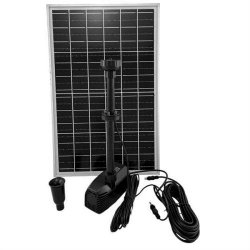 Solcellepumpe med springvand